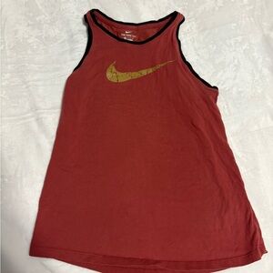 Nike Red Tank Top with Gold Logo